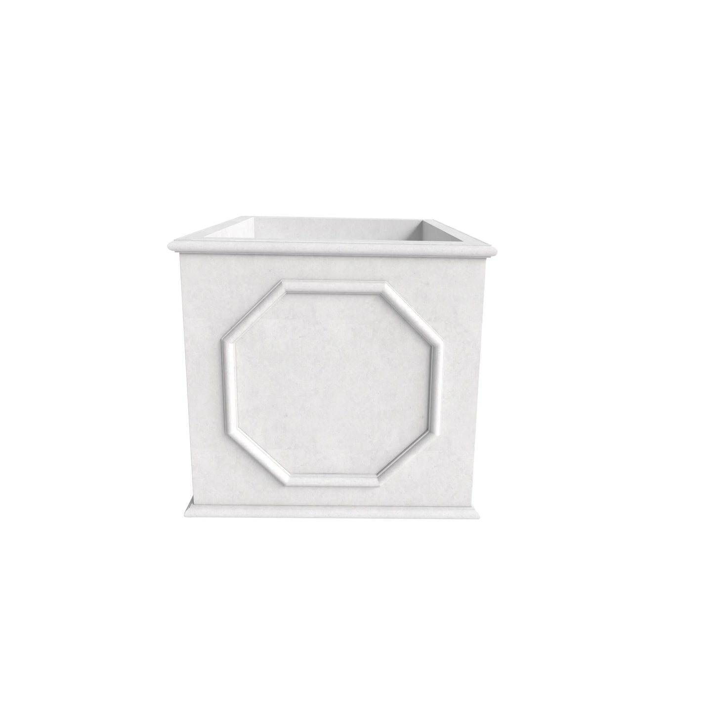 Sprout Modern Fiberstone and MgO Clay Square Planter Pot with Drainage for Home Garden Yard Patio Porch Office Decor