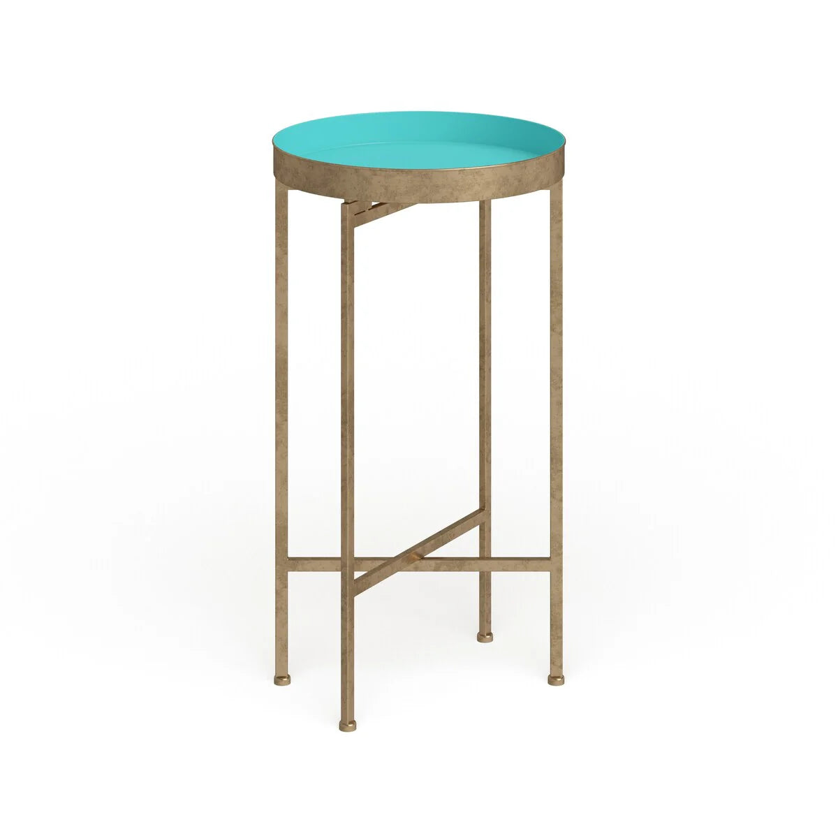 Kate and Laurel Celia Round Foldable Metal Accent Table - 14x14x26