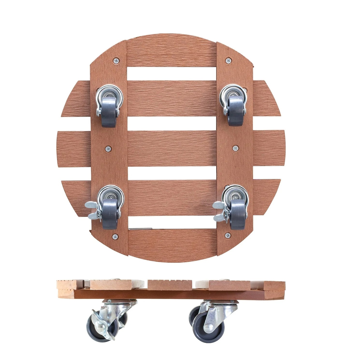 WAGNER design yourself 11.4" Round WPC Plant Caddy, Indoor/Outdoor, with Brakes