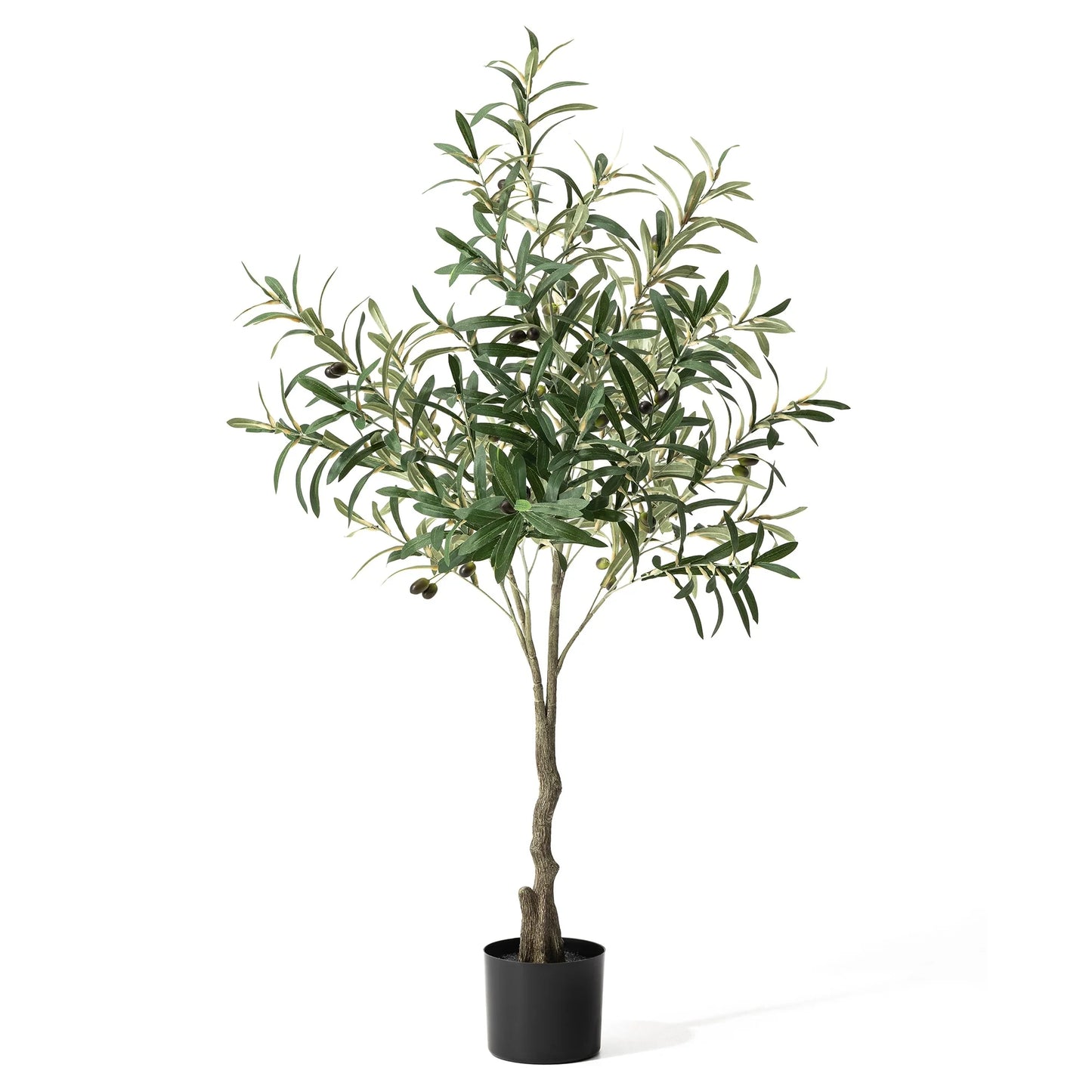 Glitzhome Real Touch Olive Artificial Tree With Black Pot