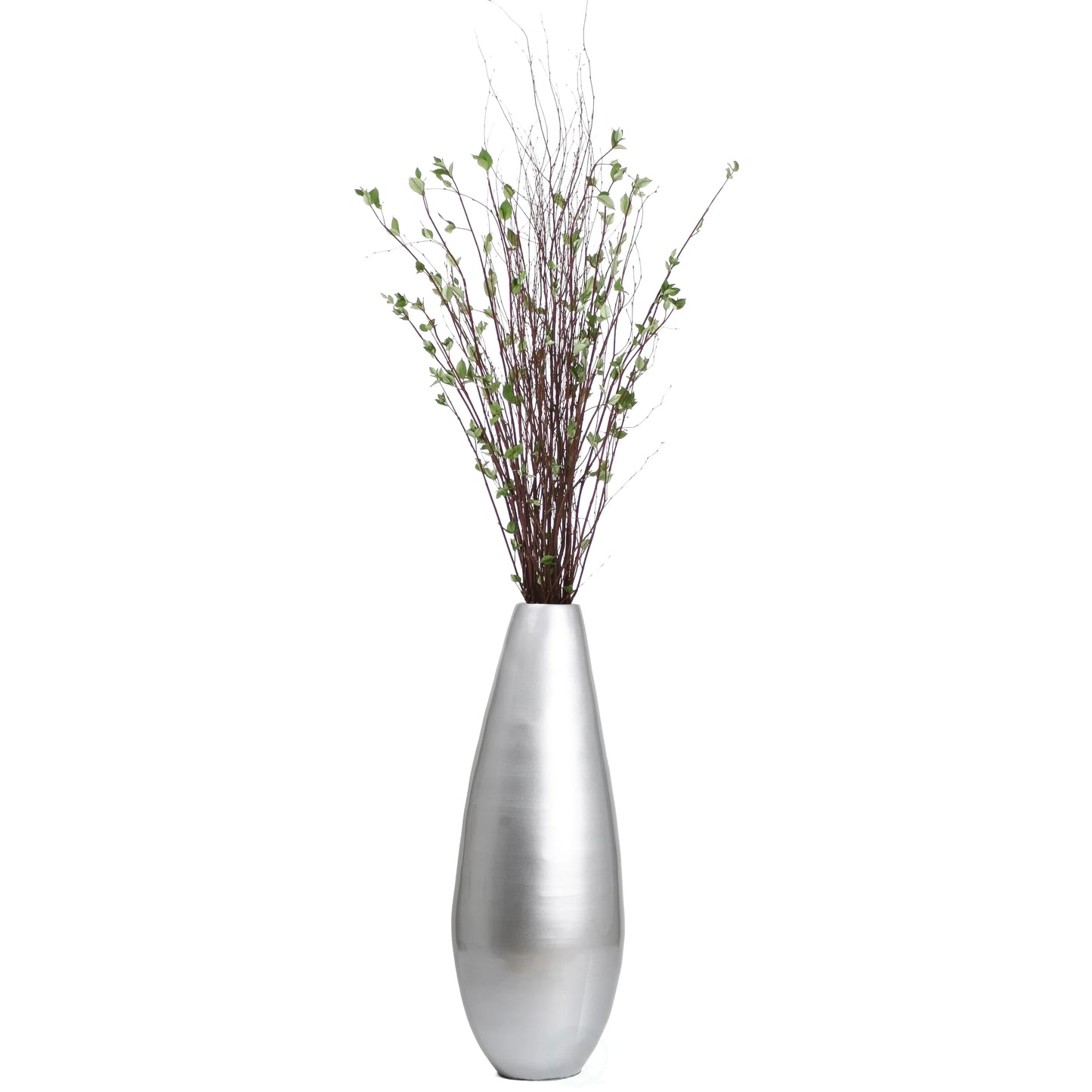 31.5" Spun Bamboo Tall Floor Vase - Sleek Matte Finish, Elegant Home Decoration, Modern Accent Piece, Living Room Decor