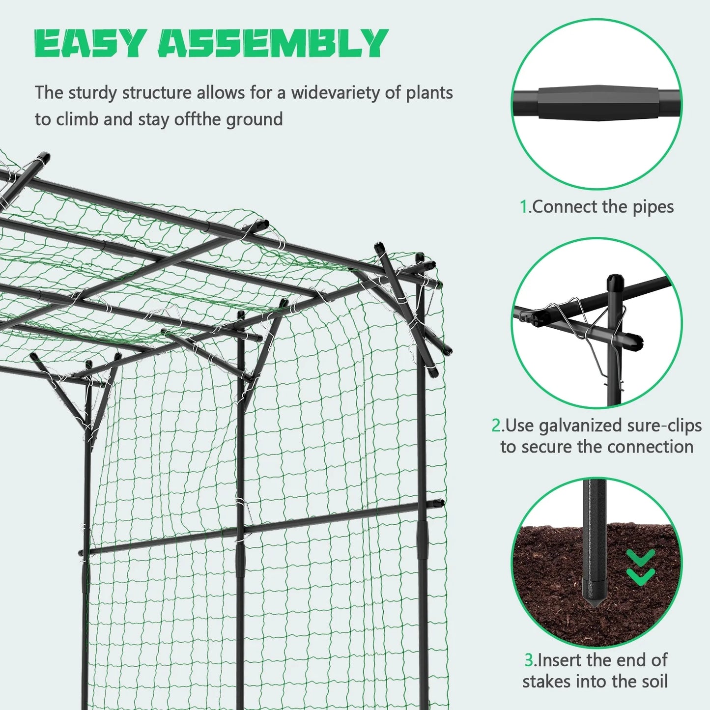 DoCred Garden Trellis for Climbing Plants, Outdoor Metal Trellis