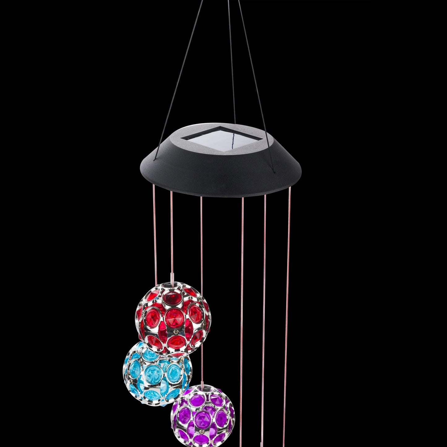 Solar Hanging Gem Multi-Color Sphere Mobile with LED Light