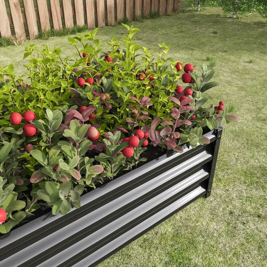 Metal Raised Garden Bed Outdoor Rectangle Planter Box for Gardening