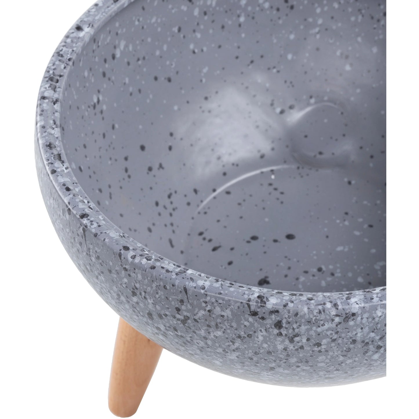 Nabila Half Circle Ceramic Planter - 10"H x 13"W x 13"D