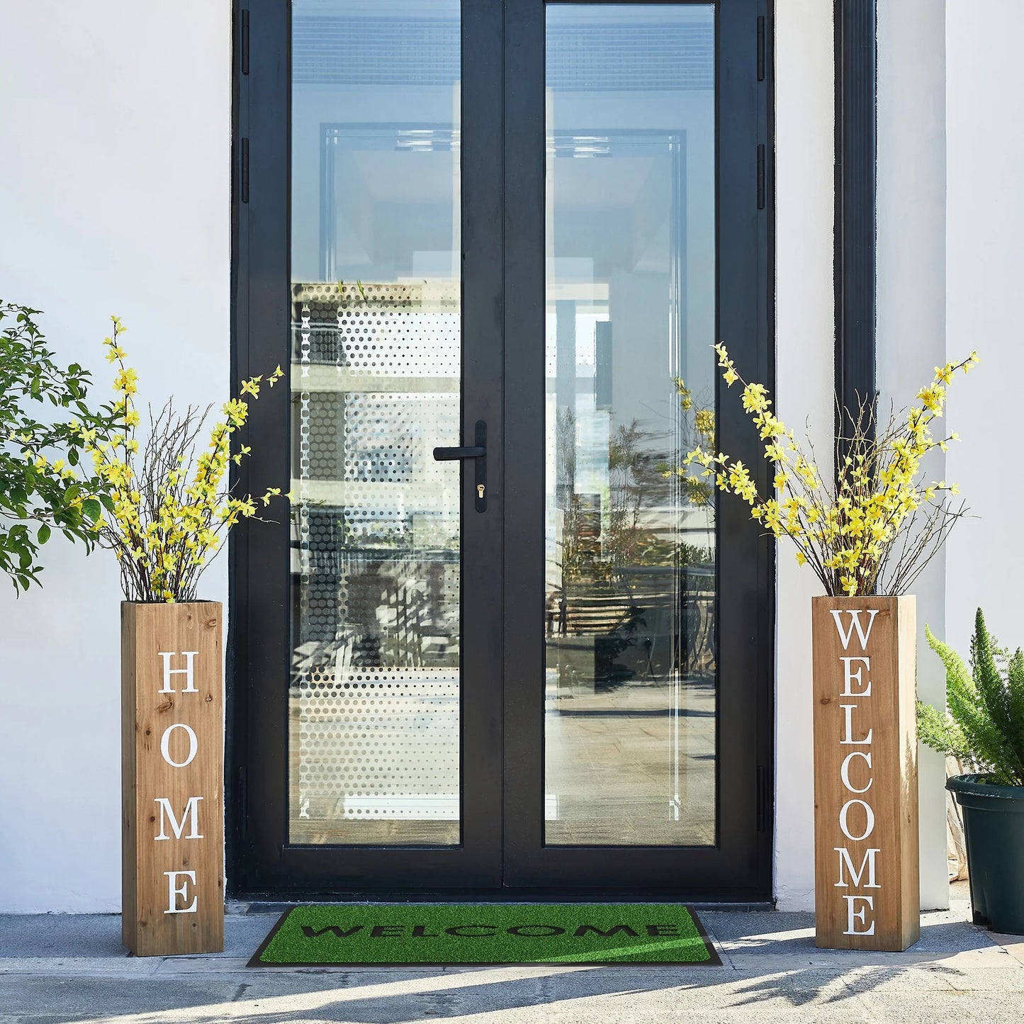 Glitzhome 30"H Rustic Welcome & Home or Welcome & Porch Double Sided Wooden Planter Sign Front Door Decor(2025 Quality-upgraded)