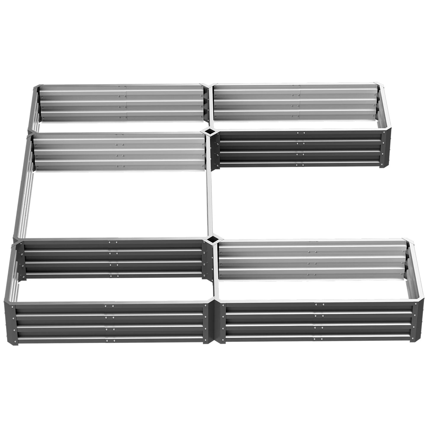 Outsunny 8 x 8' Raised Garden Bed Set, 5 Large Steel Flower Planters for Outdoor Plants, Easy Assembly