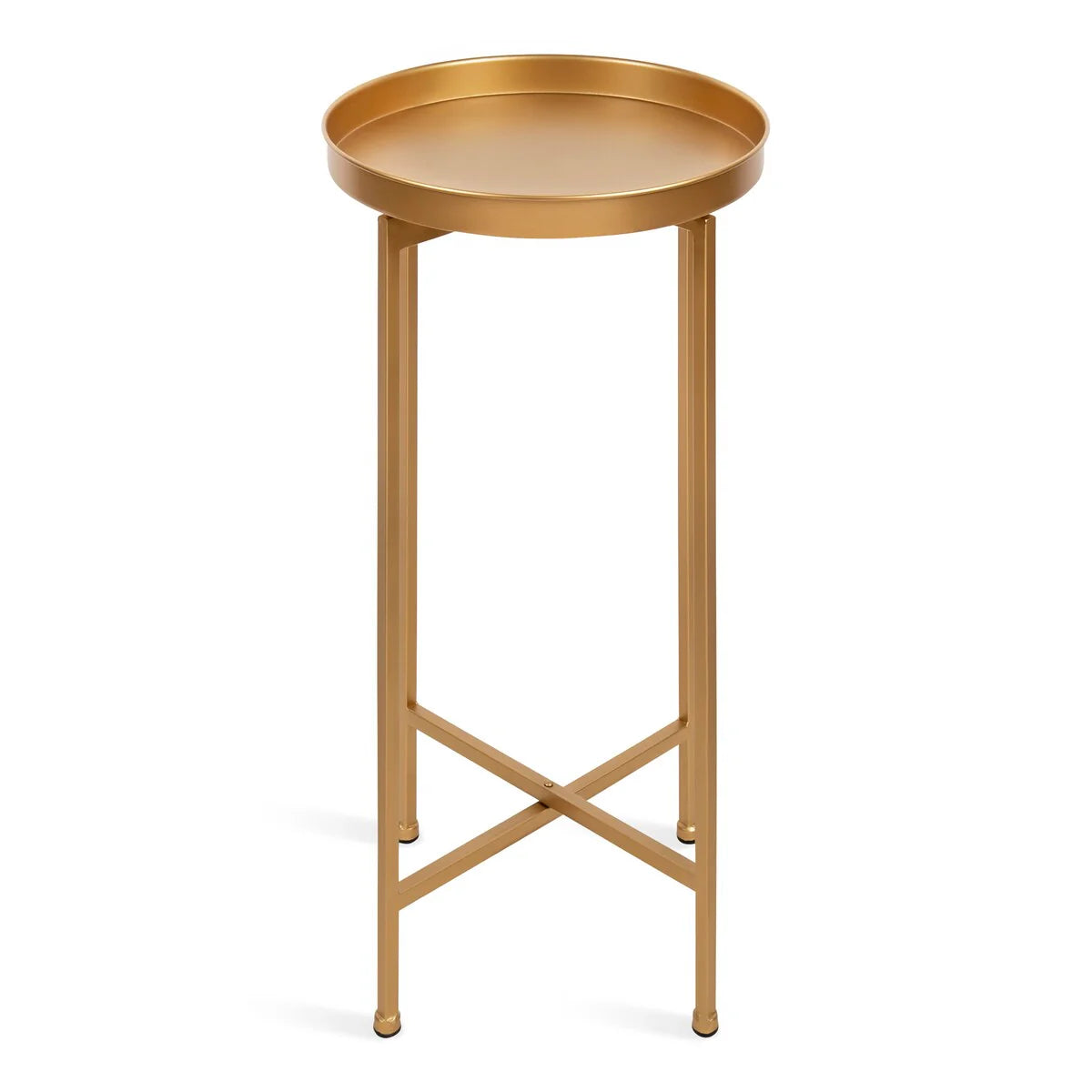 Kate and Laurel Celia Round Foldable Metal Accent Table - 14x14x26