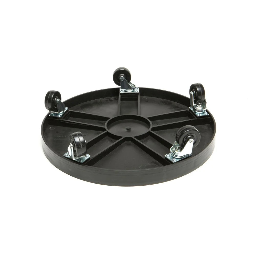 DeVault Enterprises 16" Black Plant Dolly - HDPE with Steel Casters and Rubber Wheels - Holds 500lbs. - 4"h x 16"d