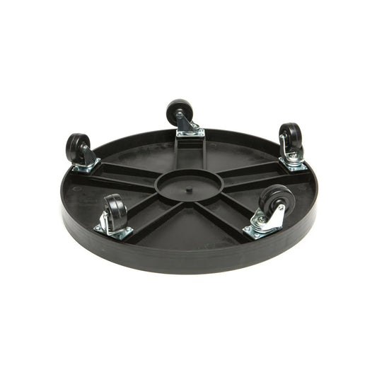 DeVault Enterprises 16" Black Plant Dolly - HDPE with Steel Casters and Rubber Wheels - Holds 500lbs. - 4"h x 16"d