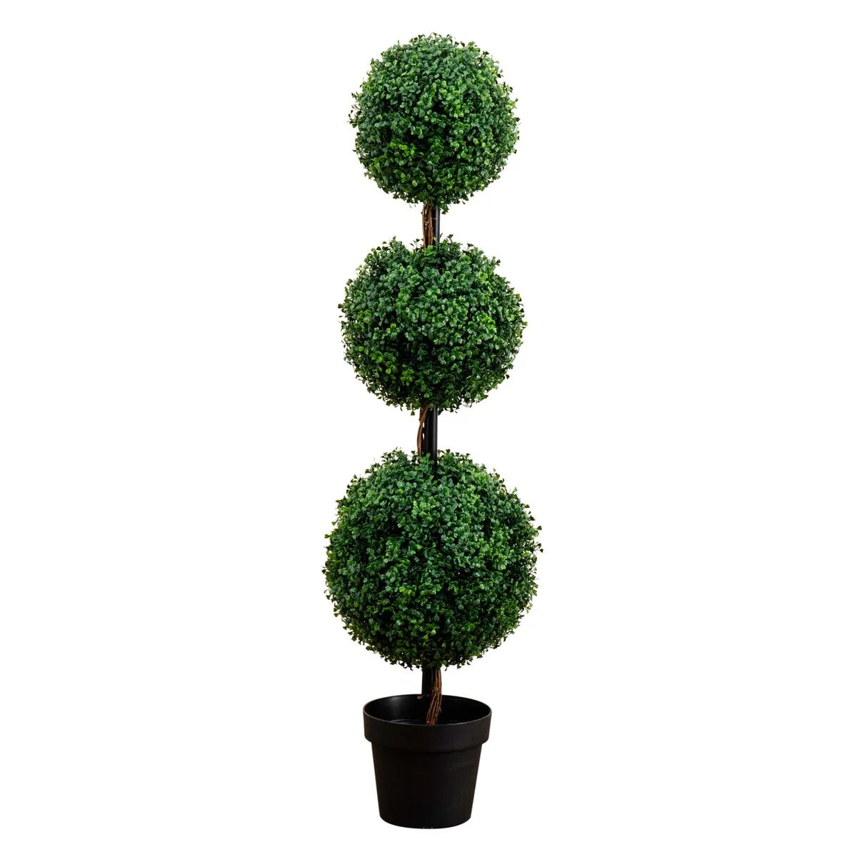 4' Artificial Triple Ball Boxwood Topiary Tree (Indoor/Outdoor) - Green