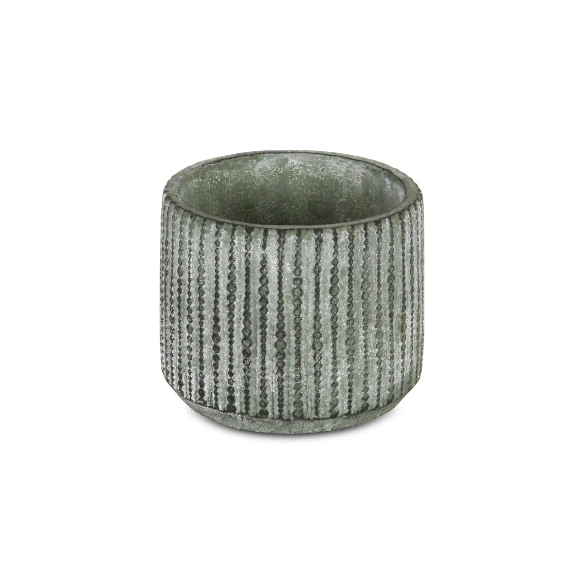 Arianthe Gray Cement Orb Patterned Pot