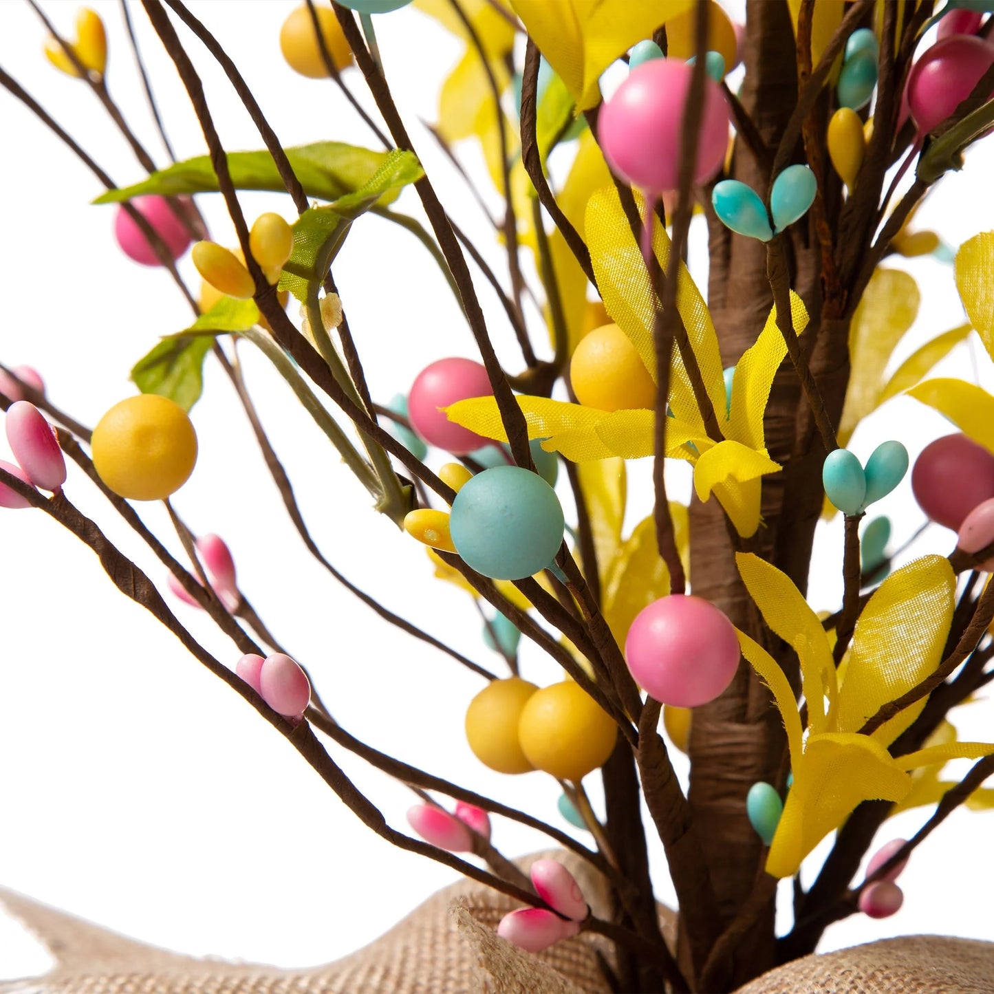 Glitzhome 18"H Easter Eggs Blossom Table Tree Spring Artificial Plants Centerpieces
