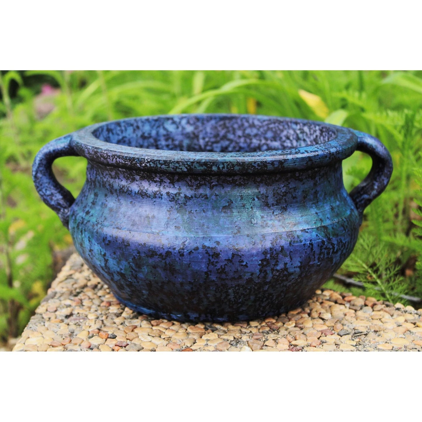 Egyptian Era Terracotta Planter in Blue,Green, Red, Purple in 2 sizes