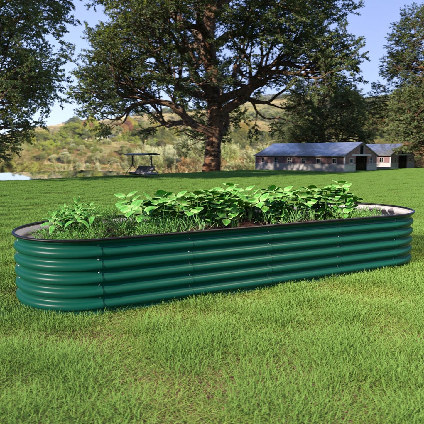 VEIKOUS 9-in-1 Modular Galvanized Metal Raised Garden Bed Kit for Outdoor Planters