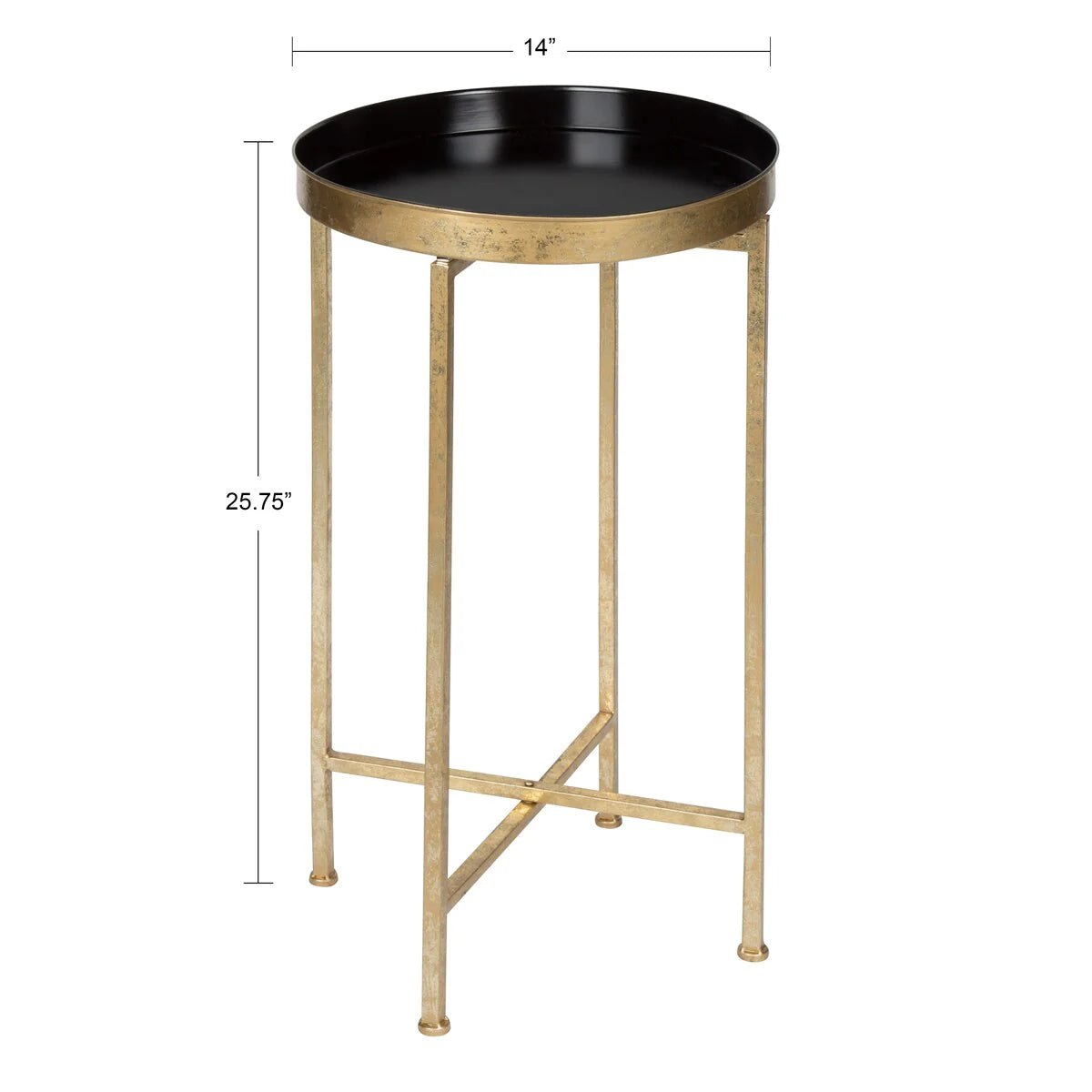Kate and Laurel Celia Round Foldable Metal Accent Table - 14x14x26
