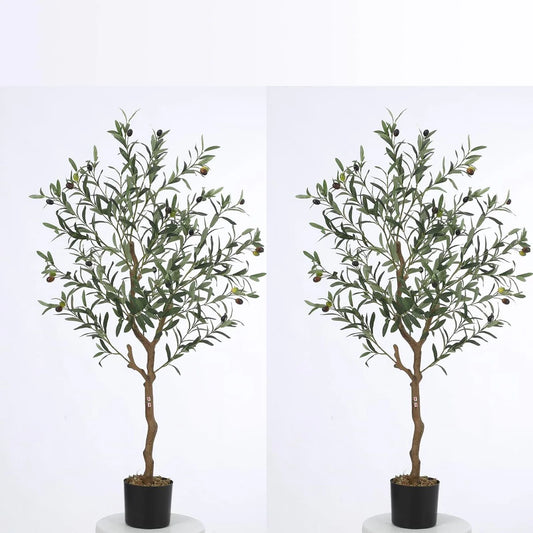 1/2pcsArtificial Olive Tree 5/4.25/6FT(60/51/72in) Tall Faux Silk Olive Trees