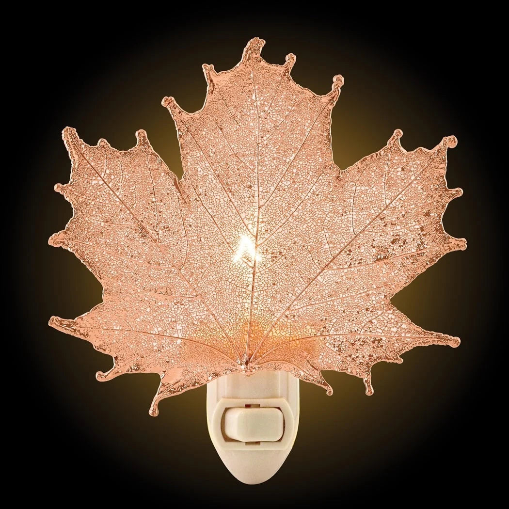 Curata Rose Gold Dipped Real Sugar Maple Leaf Nightlight