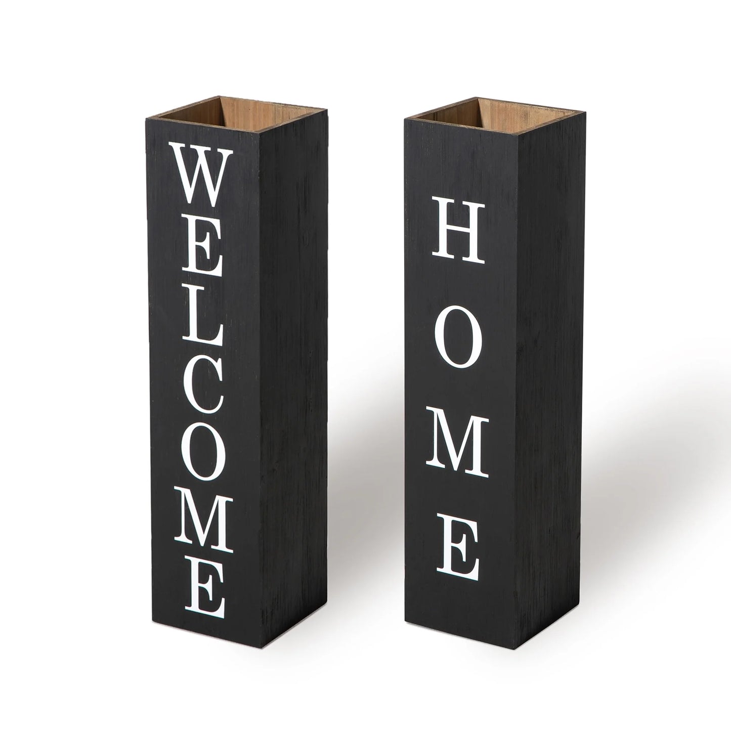 Glitzhome 30"H Rustic Welcome & Home or Welcome & Porch Double Sided Wooden Planter Sign Front Door Decor(2025 Quality-upgraded)