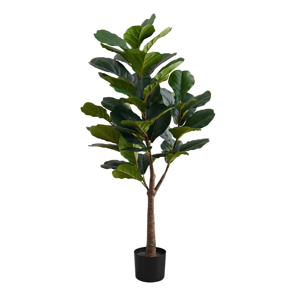 Artificial Plant, 47" Tall, Fiddle Tree, Indoor, Faux, Fake, Floor, Greenery, Potted, Real Touch, Decorative, Green Leaves