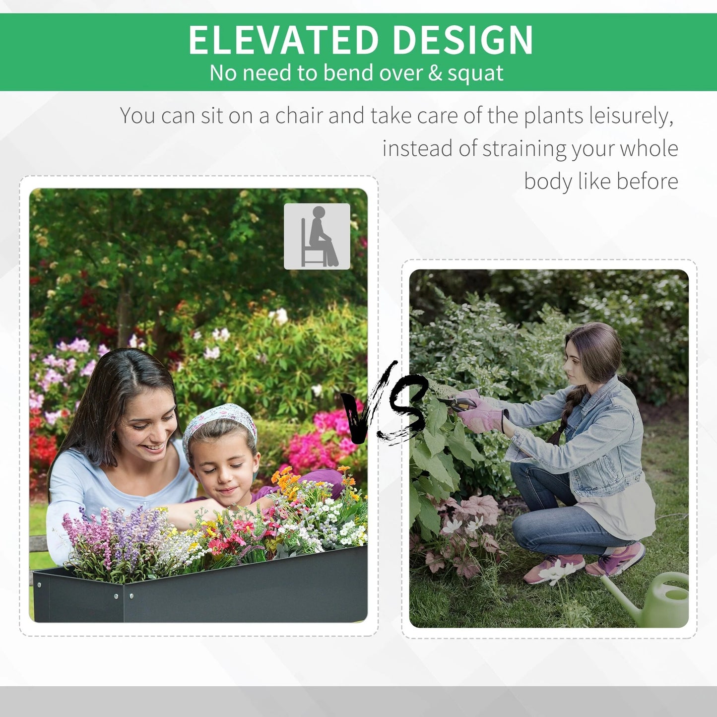 Outsunny Long Raised Garden Bed Outdoor Planter Box