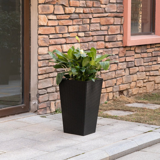 Outsunny Set of 3 Tall Planters, Outdoor & Indoor Flower Pot Set for Front Door, Entryway, Patio and Deck