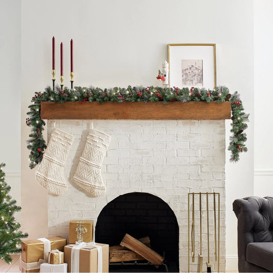 National Tree Company 9 ft. Pre-lit Crestwood Spruce Garland with Cones - 9 ft