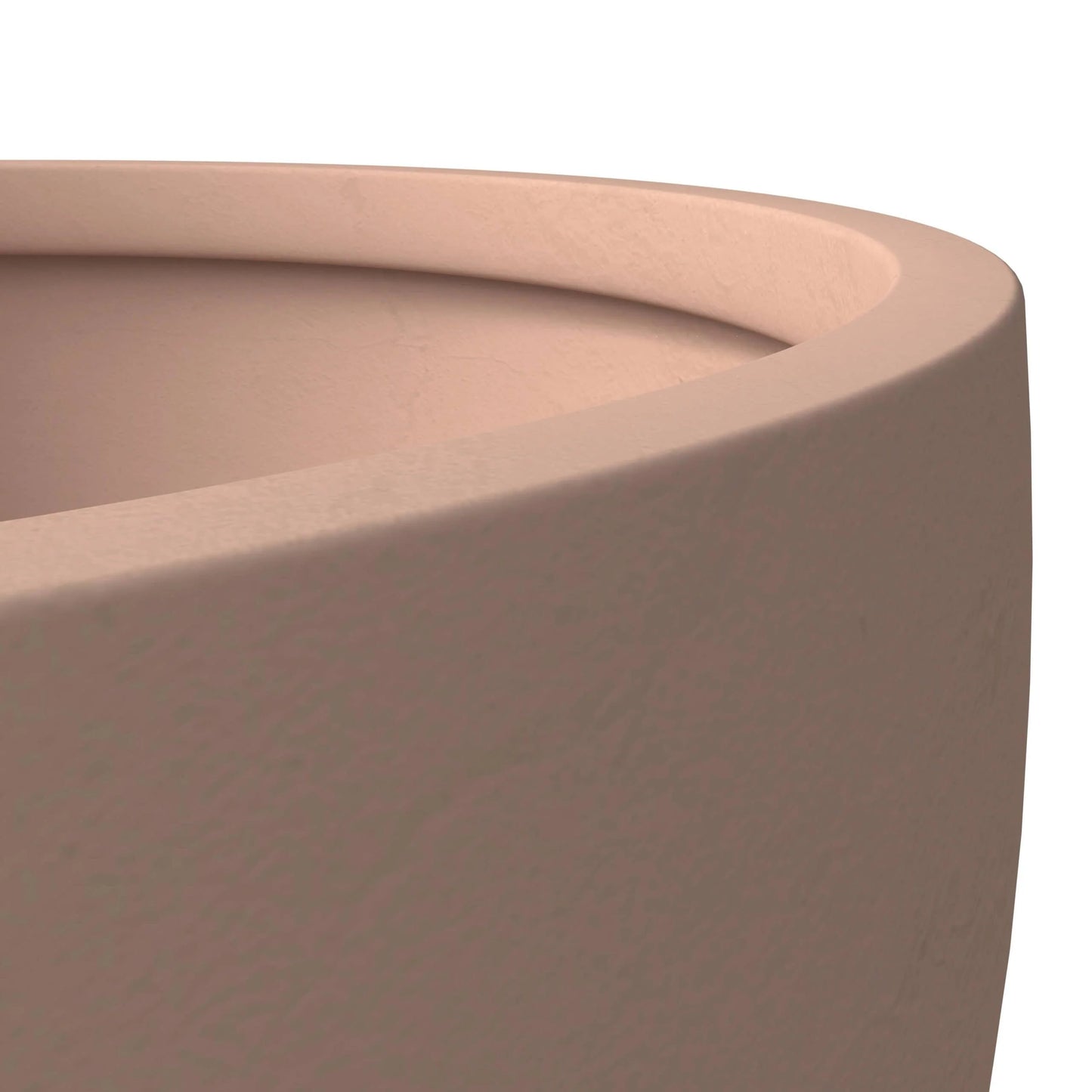Grove Modern Round Fiberstone and MgO Clay Plant Pot with Drainage Holes for Indoor & Outdoor Home Office Yard Patio Decor