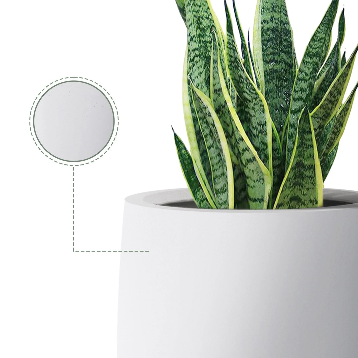 Plantara 32" & 23.6" H Concrete Tall Solid White planter, Large Outdoor Plant pot, Modern Tapered Flower pot for Garden