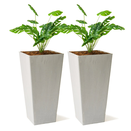 XBrand Modern Square Tapered Planter – 28" or 30" Tall, Indoor & Outdoor Use