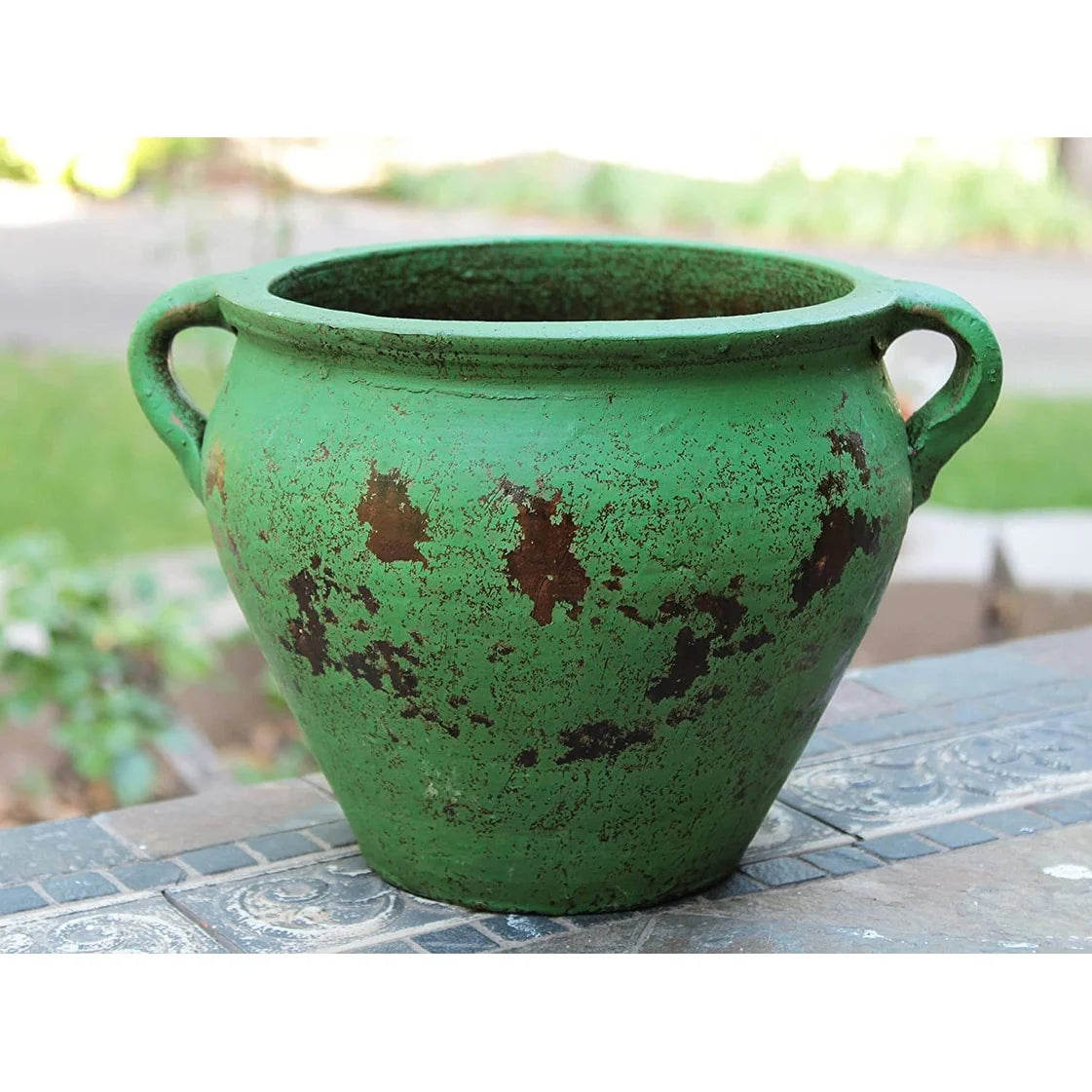 Earthen Ware Weathered Egyptian Terracotta Vessel/Planter