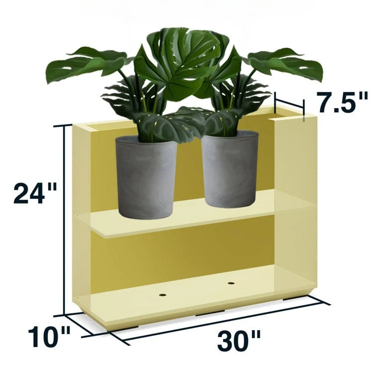 Metallic Heavy Planter for Outdoor Plants, 24.02" H x 30" W x 9.84" D	Tall and Long Metal Divider Planter Box