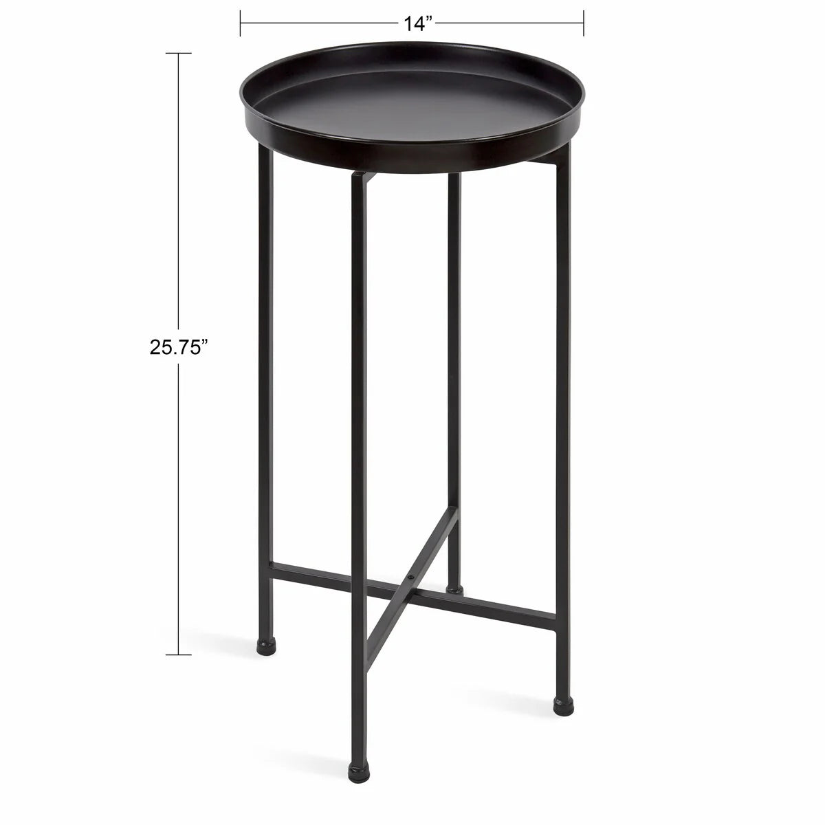 Kate and Laurel Celia Round Foldable Metal Accent Table - 14x14x26