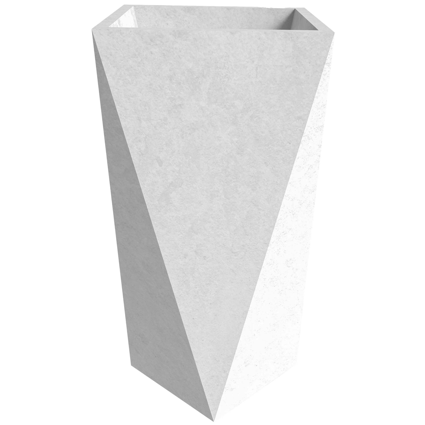 Aloe Fiberstone & MGO Clay Tapered Square Durable Planter, Indoor/Outdoor Weather Resistant Pot with Drainage, Yard Porch Decor