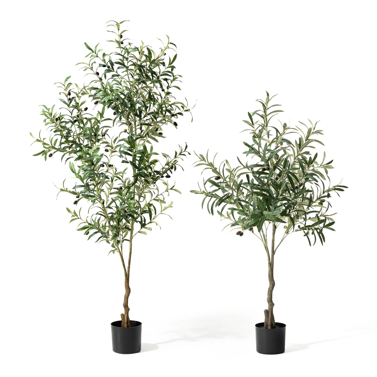 Glitzhome Real Touch Olive Artificial Tree With Black Pot