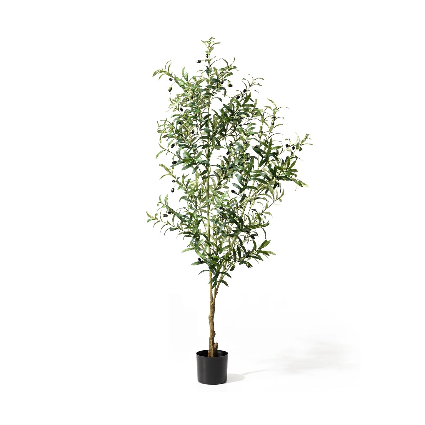 Glitzhome Real Touch Olive Artificial Tree With Black Pot