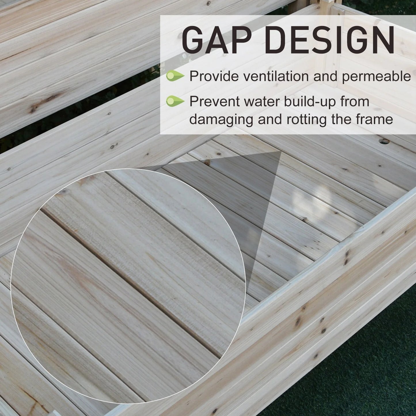 Outsunny 2-Level Raised Garden Bed Large Outdoor Planter Box with Drainage Holes, Thick Legs