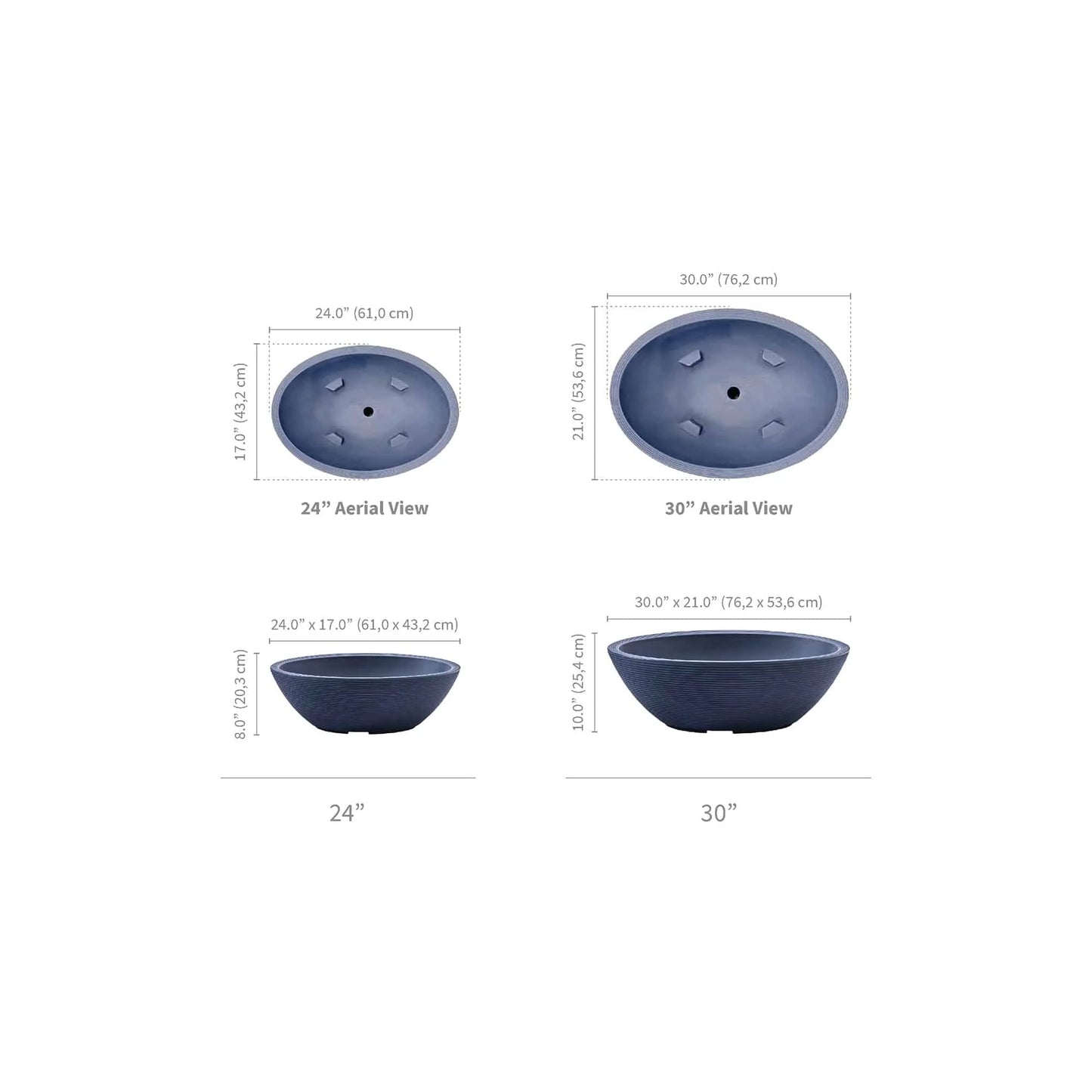 Delano Indoor Outdoor Oval-shaped Planter Bowl