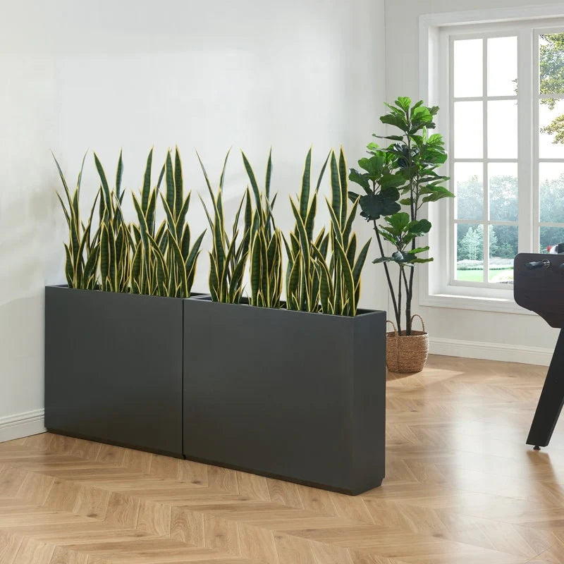 Metallic Heavy Planter for Outdoor Plants, 38Lx10Wx30H Inches Tall and Long Metal Divider Planter Box - 38"x30"x10"