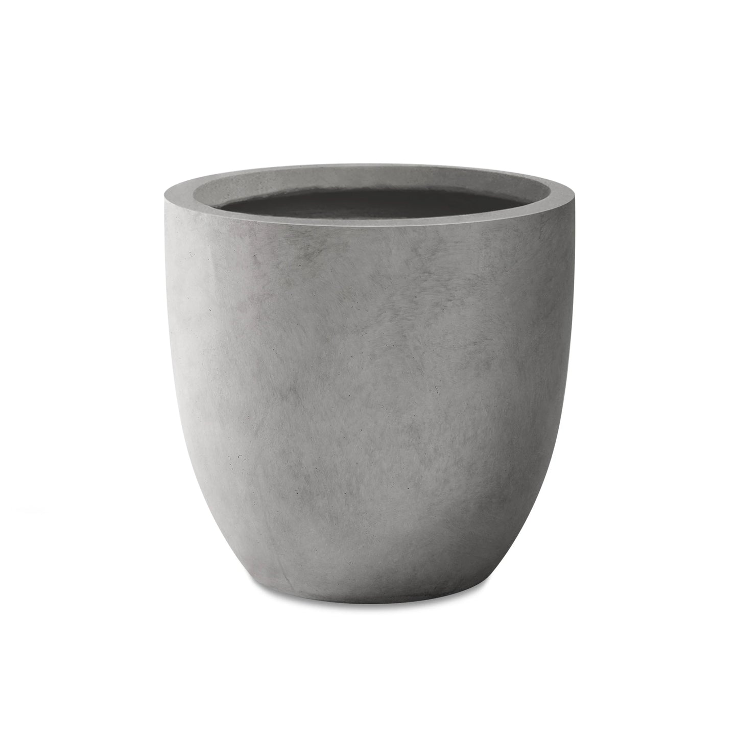 Kante Round Lightweight Concrete and Fiberglass Indoor Outdoor Weather Resistant Planter with Drainage Hole
