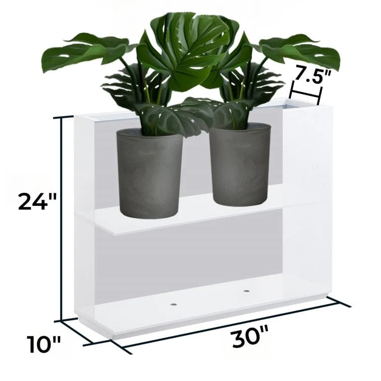 Metallic Heavy Planter for Outdoor Plants, 24.02" H x 30" W x 9.84" D	Tall and Long Metal Divider Planter Box