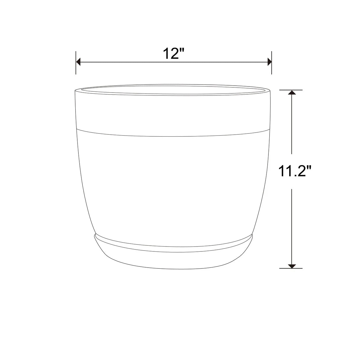 Southern Patio Ana Ceramic Indoor Pot Planter - 12" Diameter