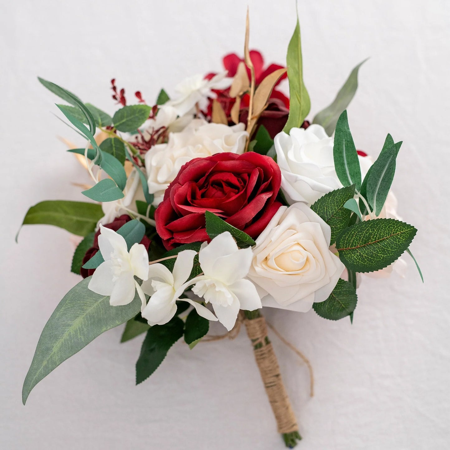 11 Inch Wedding Bouquet, Boho Bridesmaid Bouquet, Real Touch Bridal Bouquet, Floral Arrangement for Wedding