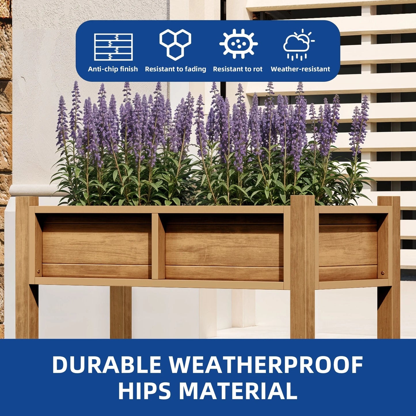 Moasis Poly Wood Raised Garden Bed Planter Box Stand for Backyard Patio Balcony