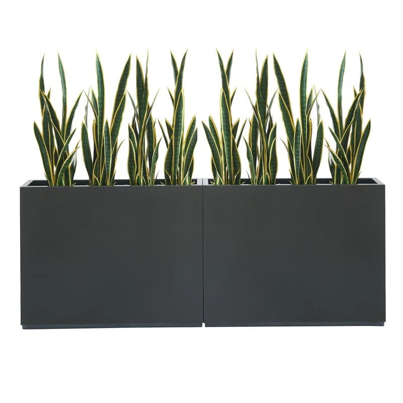 Metallic Heavy Planter for Outdoor Plants, 38Lx10Wx30H Inches Tall and Long Metal Divider Planter Box - 38"x30"x10"