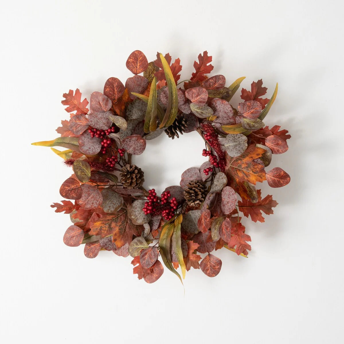 Sullivans Leaf And Pinecone Mini Fall Wreath, Multicolored