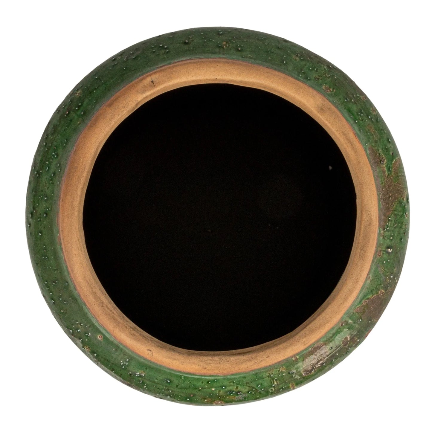 Round Terra-cotta Hobnail Planter Vase with Heavily Distressed Finish