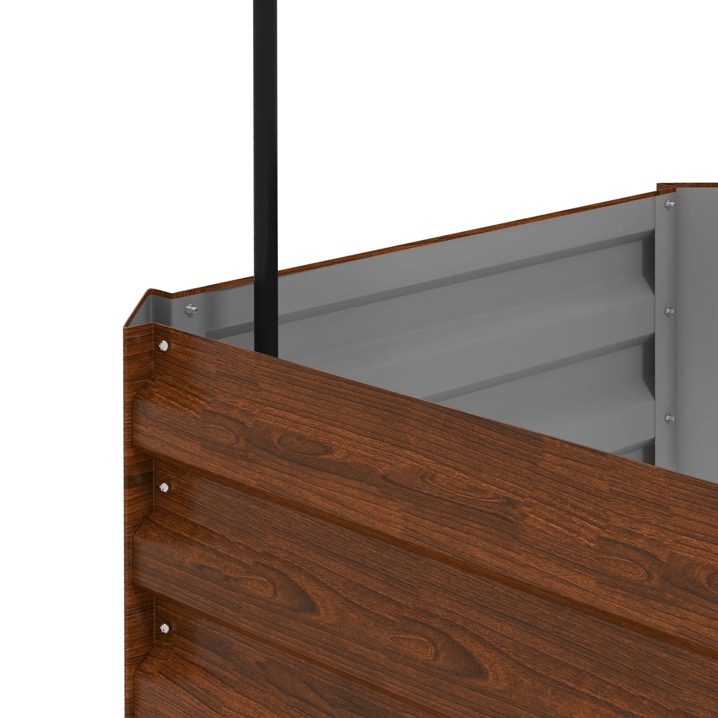 Outsunny Galvanized Raised Garden Bed, 24" x 24" x 11.75" Outdoor Planter Box with Trellis Tomato Cage and Open Bottom
