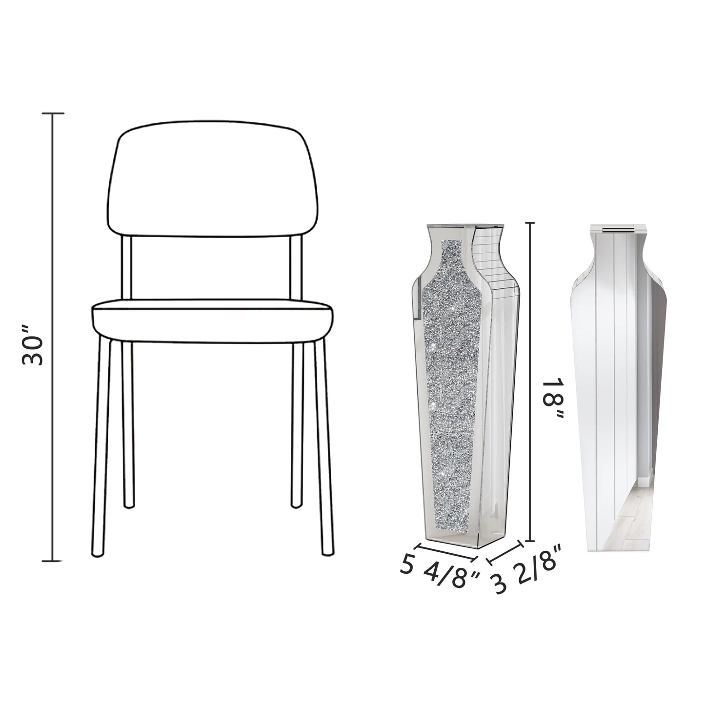 Tall Crushed Diamond Floor Vase