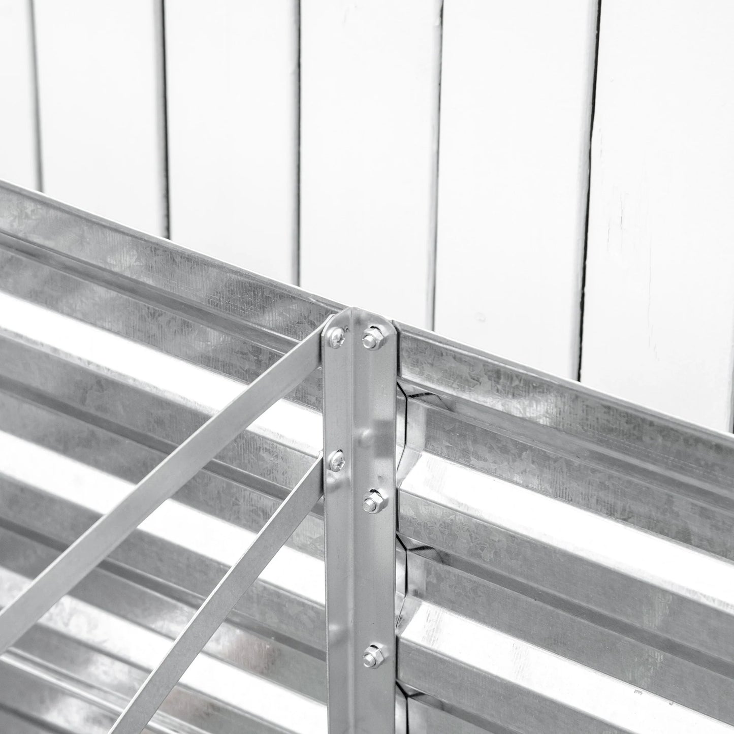 Outsunny Raised Garden Bed, 71" x 36" x 23" Galvanized Steel Planters for Outdoor Plants with Reinforced Rods
